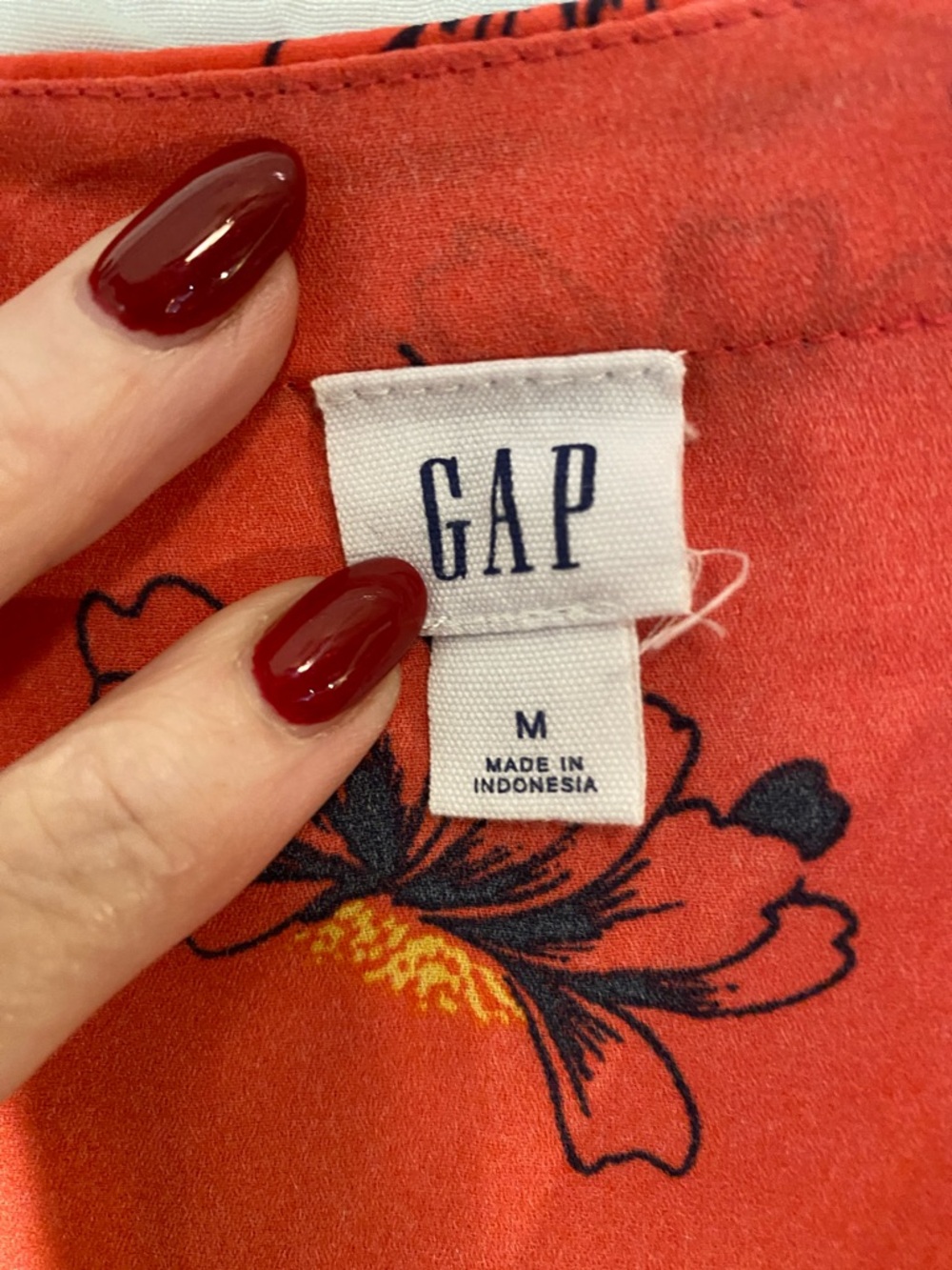 GAP Coral Floral V-Neck Peplum Blouse - Picture 2 of 8